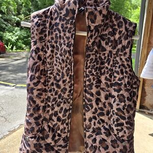 Leopard Print Puffer Vest